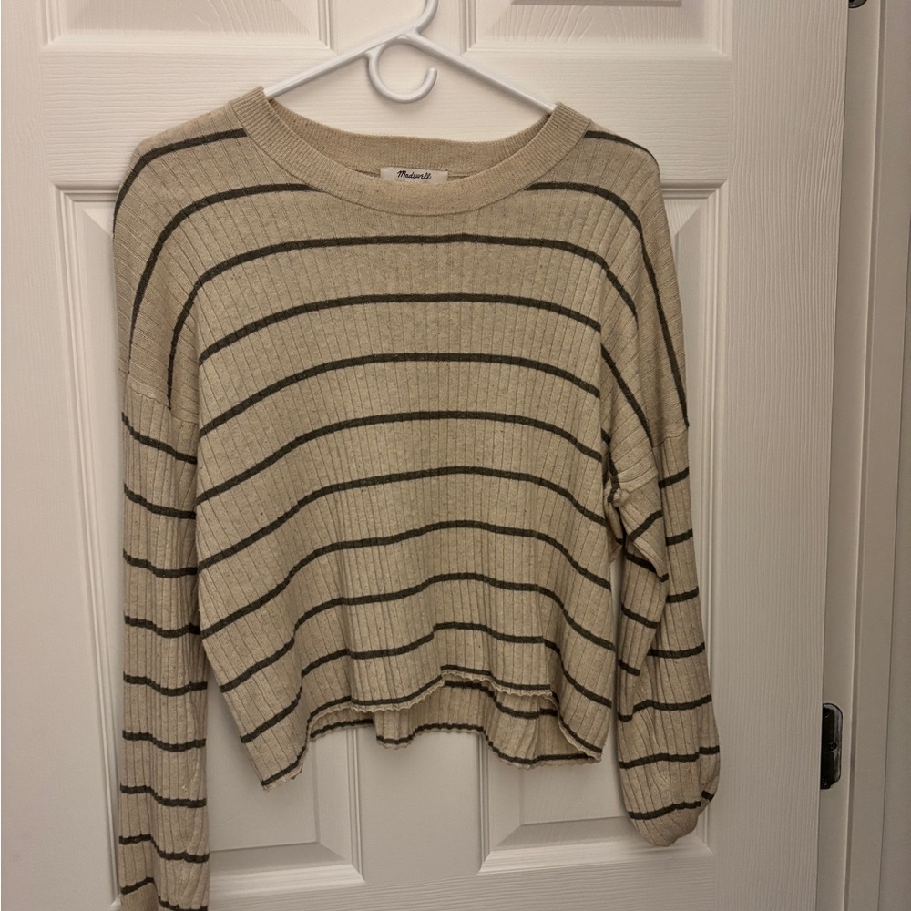 Madewell Cream Ribbed Top